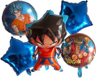 NVRV Printed HAPPY BIRTHDAY DECORATION THEME OF DRAGON BALL GOKU FOR BOYS BIRTHDAY SET OF 5 PCS Balloon