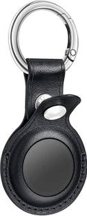 SAM GADGETS WORLD Front & Back Case for Apple Airtag (2021) with Leather Protective Keyring / Keychain