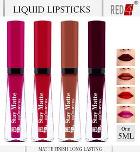 RED4 Color Sensational Stay Matte Liquid Lipsticks combo pack set 4
