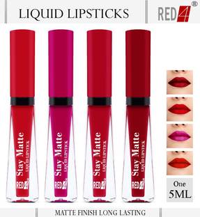 RED4 Color Sensational Stay Matte Liquid Lipsticks combo pack set 4
