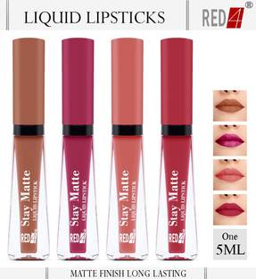 RED4 Color Sensational Stay Matte Liquid Lipsticks combo pack set 4