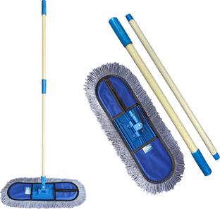 Livronic Wet and Dry Cotton Pad Flat floor mop | 24 Inch Mop | 5 feet Long Handle Home Wet & Dry Mop
