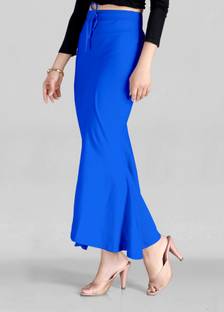 SCUBE DESIGNS Flared Saree Shapewear Petticoat Blue (S) Lycra Blend Petticoat