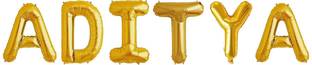 Bal samrat Solid ADITYA Name Golden Letter Foil Balloon for Birthday party celebration Letter Balloon
