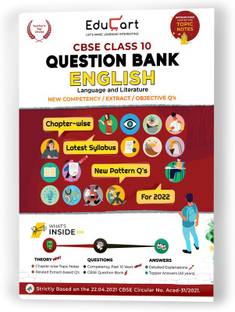 Educart English Class 10 Cbse Question Bank 2022 with Reduced Syllabus Chart