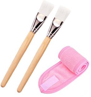 MYYNTI 2 PCS Face Pack Brush with Facial Spa Headband Adjustable Makeup Tools for Home and Salon