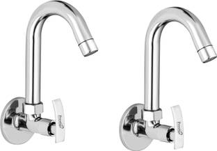 प्रेस्टीज Passion (Sink Cock) Brass Tap For Bathroom/Kitchen Pillar Tap Faucet (Silver)- Pack of 2 टों...