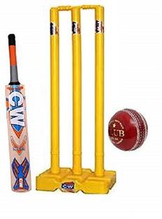 CW Achiever Cricket Kit Plastic Wicket Stand F/S Kashmir Willow Bat for Leather Ball Cricket Kit