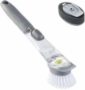 JRD ® Automatic Liquid Dispenser Dish Clean Brush Scrubber Plastic Wet Brush Nylon Wet and Dry Brush