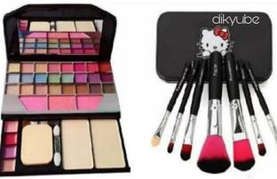 Dikyube Tya 6155 makeup kit with 7 black brushes with strong box