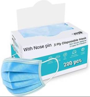 Vaghani 3 Ply Surgical Mask (200 Piece) ( With Nose Pin ) Surgical Mask With Melt Blown Fabric Layer