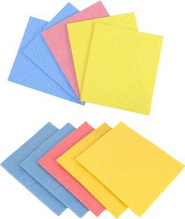MotoPanda 10pc Set Kitchen Sponge Wipe / All Surface Sponge Cloth made of 100% Biodegradable Cellulose Sponge Mop