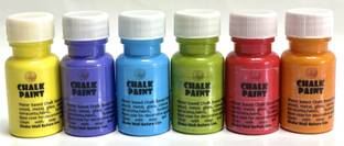 Krinjal Creations chalk acrylic paints with matte finish for MDF, Wood, Home Decor, Canvas, Paper, Terracotta, Fabric, Decoupage, DIY Art & Craft | Combo of Shades of VIBGYOR | Pack of 6 | 20ml each | (Rainbow)