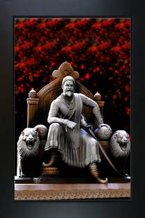 RV SALES The Legendroy King Shivaji Maharaj Painting with photo Frame Religious Frame
