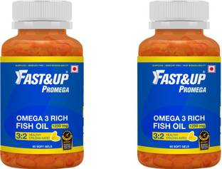 FAST&UP Omega 3 Fish Oil Capsules 1250 mg - 375 EPA, 250 DHA