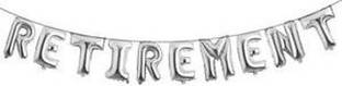 Offer99 Solid "RETIREMENT" Name Letter Silver Foil Balloon for Birthday Party Celebration Letter Balloon
