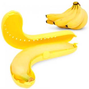 डेली फेस्ट Banana Keeper - Banana Protector - Fruit Saver - Banana Saver - Banana Case - Set of 1 Yellow Banana Savers 1 कंटेनर लंच बॉक्स