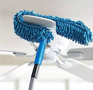 Kuniva Cleaning Brush Feather Microfiber Duster with Extendable Rod Dust Cleaner Fit Ceiling Fan Car Home Office Cleaning Tools Wet and Dry Duster Wet and Dry Duster