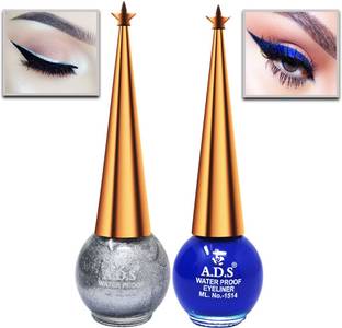ads Eye Liner, Water PROOF, Long-Lasting, Silver, Blue AE501, 10ml 10 ml