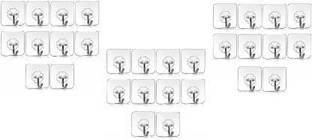 SEAHAVEN Set of 30 Sticker Wall Hooks Heavy Duty Hooks for Hanging Magic Stickers Hooks Adhesive Hooks for Hanging Keys Strong Sticky Towel Hanger Hook Wall Stick Hooks Door Hanger Hook Clothes, Adhesive Hooks for Wall, Utensils Holder Hanging Hooks for Bathroom, Kitchen wall Hook (Pack of 30) Door Hanger