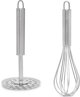 HOMIFY KITCHEN TOOOL SET Stainless Steel Kitchen Essentials MASHER | WHISK | (WHISKER) Stainless Steel Ballon Whisk SET2 STEEL Kitchen Tool Set STEEL Kitchen Tool Set Kitchen Tool Set