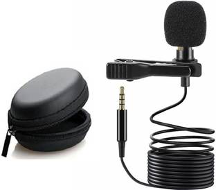 Zeom ®3.5mm Clip Microphone Collar Mic For YouTube & Recording Mike For Voice Recording, Lapel Mic Mobile, Android Smartphones, Camera, iPhone For Online Classes With Hard Carrying Case(CM05,Black)#Quality Assurance Microphone