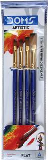 DOMS Synthetic Hair Paint Flat Brush Set