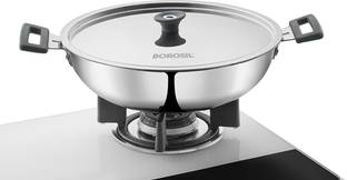 BOROSIL Cookfresh Tri-ply Kadhai 28 cm diameter with Lid 4 L capacity