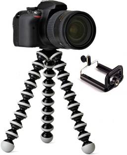 Jeteck Fully Flexible Octopus 10+3 Inch Gorilla Tripod for Mobile Phone DSLR and Action Camera GoPro with Rond Flase Light,Ring Light Tripod Kit