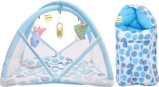 Kwitchy New Born Baby Mosquito Net Bed with Cushioned Pillow And Sleeping Bag