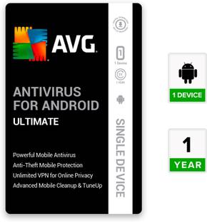 AVG Mobile Security for Android Ultimate 1 Device PC 1 Year Mobile Security Compatible with Android (Email Delivery - No CD)