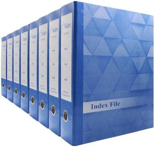 bindex Cardboard Asian Office Lever Arch Binder Box File Folder Best for A4, Legal, Letter Size (Dark-Blue) - Pack of 8 Documentation File, Folder Cover File, Folder for Box Binder Office File Certificate and Document | Portfolio | Folder Cover | Index | Envelope File
