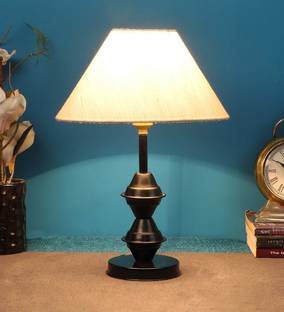 Improvhome Beautiful Black Table lamp with Off White Shade Table Lamp