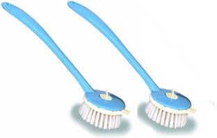 homfine Round Kitchen Cleaning Plastic Handy Sink Brush Pack of 2 with Holder