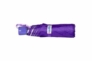 Happy Umbrella Mono Silver 3 Fold Manual Open Men/Women UV Protection Monsoon/Rainy & Sun Umbrella - Purple Umbrella