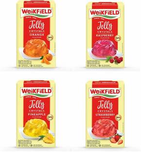WeiKFiELD Jelly Crystal Rasperry, Orange, Pineapple & Strawberry Flavour -90g Jelly Crystals