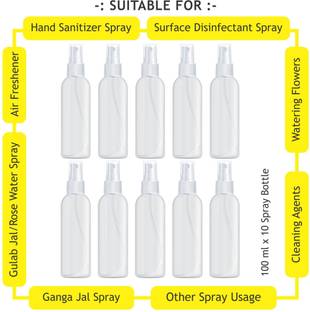 Austro Labs 100ML*10 SPRAY BOTTLE (EMPTY) (PACK OF 10) 100 ml Plastic Spray Bottle