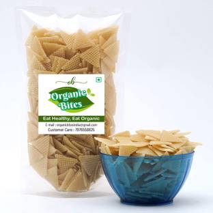 Organic Bites Ready to Fry Triangle Fryums (Microwave, Air Fry Instant Vegan Snacks ) Dry Samosa Chips Fryums