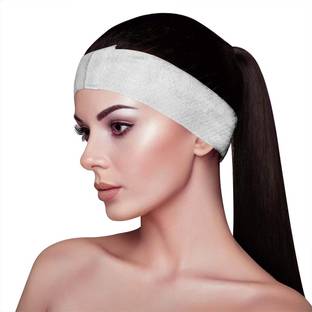 M's Solutions & Enterprises Unisex Disposable Facial Headbands for Makeup, Beauty Professionals, Salons, Spas & Parlors Free_Size 50 Headbands Makeup Headband