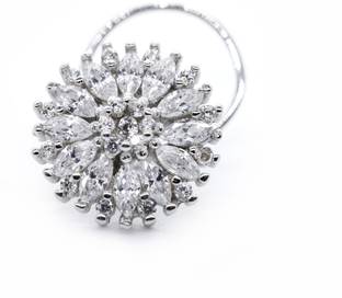 jsaj Zircon Sterling Silver Plated Sterling Silver Nose Stud