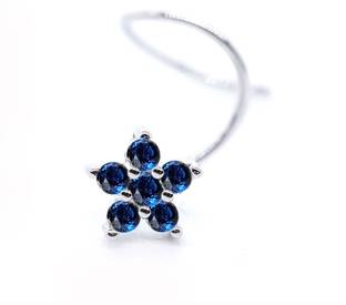 jsaj Sapphire Sterling Silver Plated Sterling Silver Nose Stud