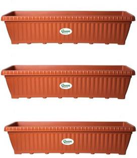 GREENLIVE 25" Large Rectangular Plastic Plant Container Set
