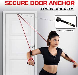 Misaki 11 Piece Gym Power Resistance Band Set for Workout and Yoga Resistance (PR-3 ) Resistance Tube