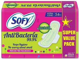 SOFY Antibacteria X-Large Extra Long Pads - Pack of 48 Count Sanitary Pad