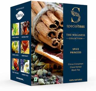 Cherise Specialiteas Spice Princess Citrus Cinnamon Clove Herbal Black Tea (2 g x 25 Pyramid Tea Bags) Cinnamon Black Tea Box