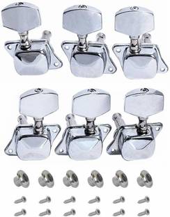 SPEHUB Tuning Peg Silver for Acoustic Guitar Parts Tuners Keys 3R+3L(6 PCS) Automatic Analog Tuner