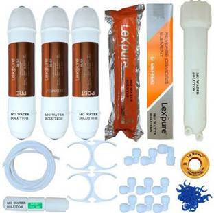 MG WATER SOLUTION SILVER INLINE PRE POST SEDIMENT CARBON WITH S-SERIES 80 GPD MEMBRANE, SILVER SPUN, MEMBRANE HOUSING, LEXPURE RO REPLACEMENT KIT Solid Filter Cartridge