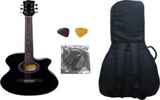 swan7 40C Maven Series Spruce Wood Black Glossy Acoustic Guitar With Bag and Picks Acoustic Guitar Bronze, Steel Rosewood Right Hand Orientation with string Acoustic Guitar Spruce Rosewood Right Hand Orientation