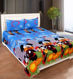 aniket 180 TC Polycotton Double Cartoon Flat Bedsheet