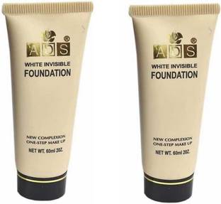 ads White Invisible Foundation ( Combo Pack of 2) Foundation (Beige, 60 ml) Foundation
